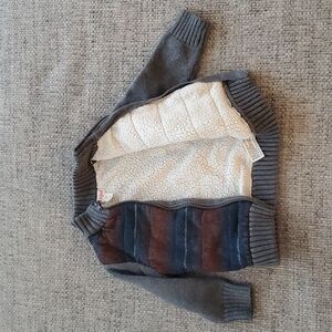2T sherpa-lined sweater-jacket